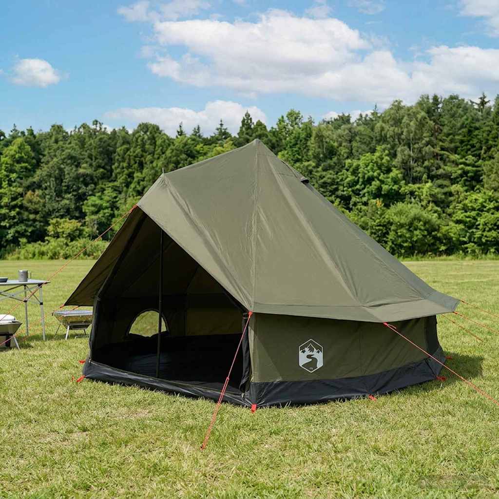 Family Tent Army Green 8-Person Polycotton