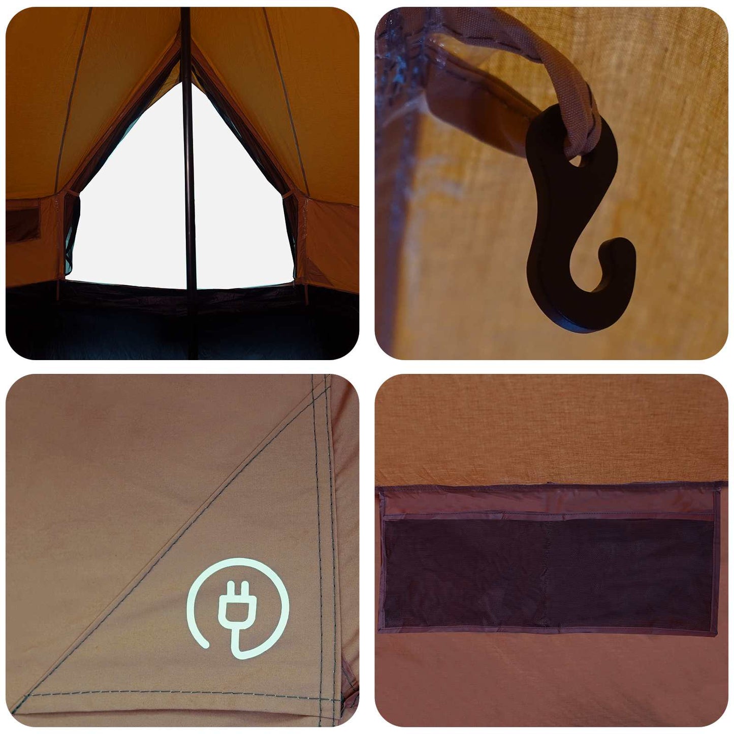 Family Tent Brown 8-Person Polycotton