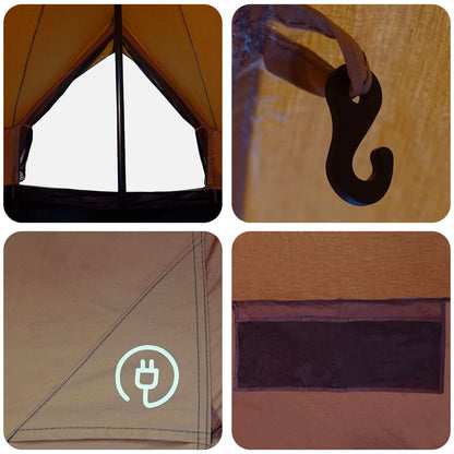 Family Tent 10-Person Brown Polycotton