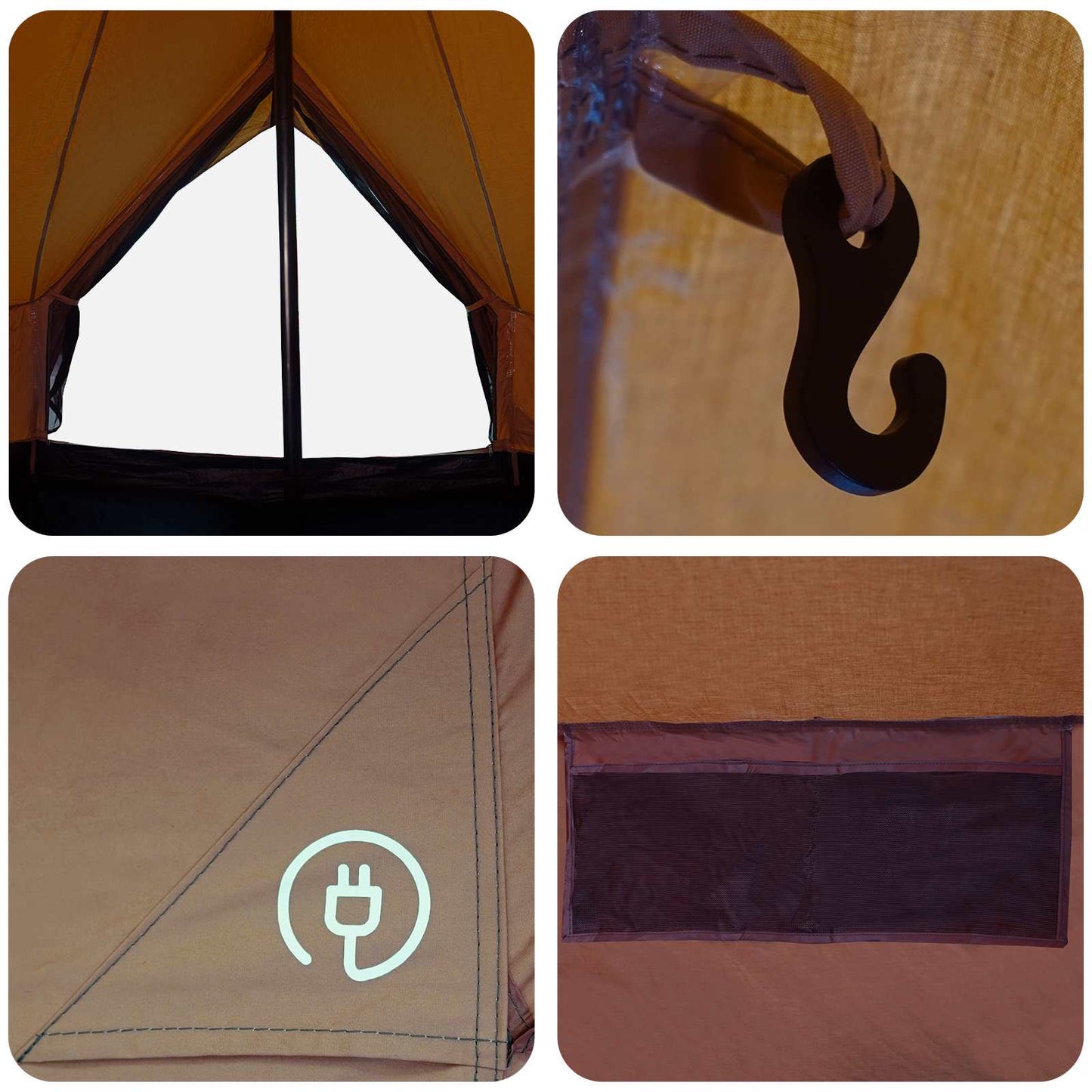 Family Tent Brown 12-Person Polycotton