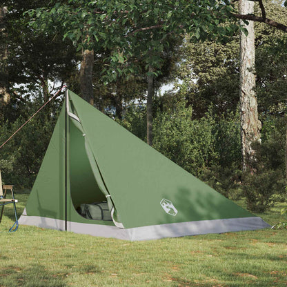 Backpacking Tent Green 4-Person 185T Polyester with PU Coating