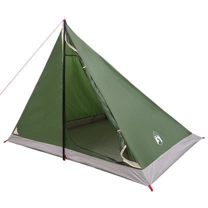Backpacking Tent Green 4-Person 185T Polyester with PU Coating