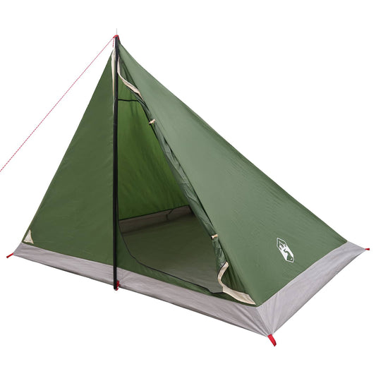 Backpacking Tent 4-Person Green 185T Polyester with PU Coating
