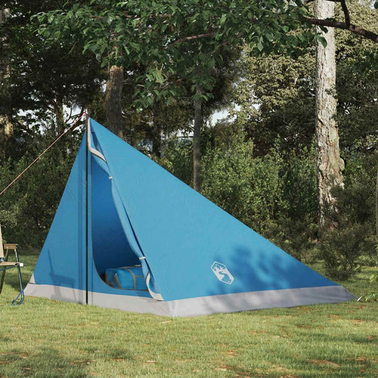 Backpacking Tent 4-Person Blue 185T Polyester with PU Coating
