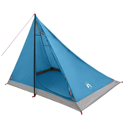 Backpacking Tent 4-Person Blue 185T Polyester with PU Coating