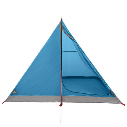 Backpacking Tent Blue 4-Person 185T Polyester with PU Coating