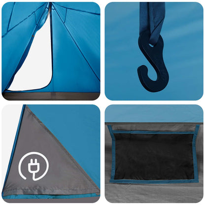 Backpacking Tent Blue 2-Person 185T Polyester with PU Coating