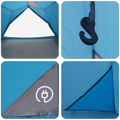 Tunnel Tent Blue 4-Person 185T Polyester with PU Coating
