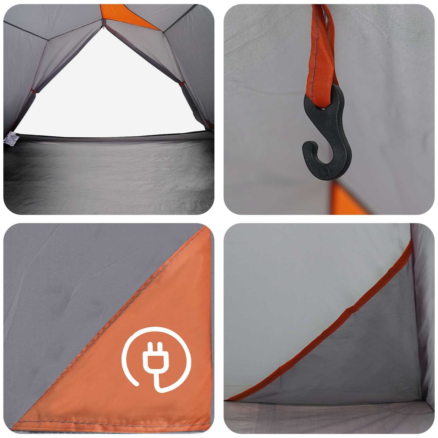 Tunnel Tent Grey and Orange 4-Person