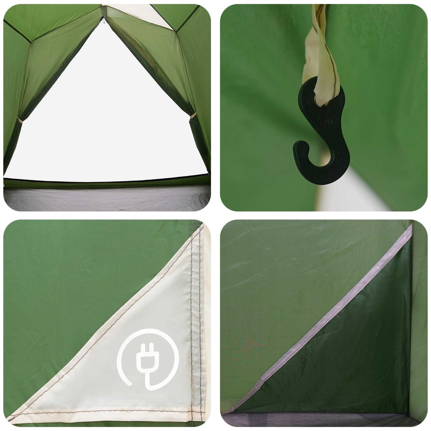 Tunnel Tent 2-Person Green 185T Polyester with PU Coating