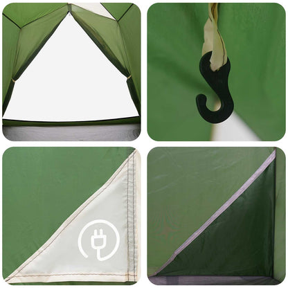 Tunnel Tent 2-Person Green 185T Polyester with PU Coating