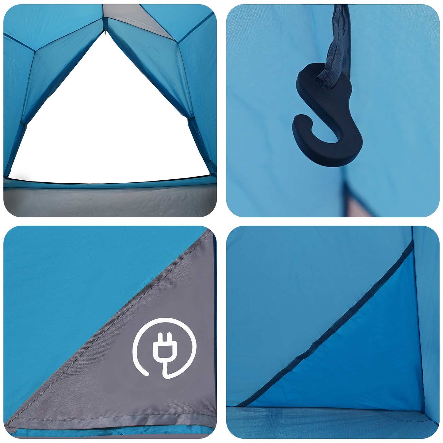 Tunnel Tent 2-Person Blue 185T Polyester with PU Coating