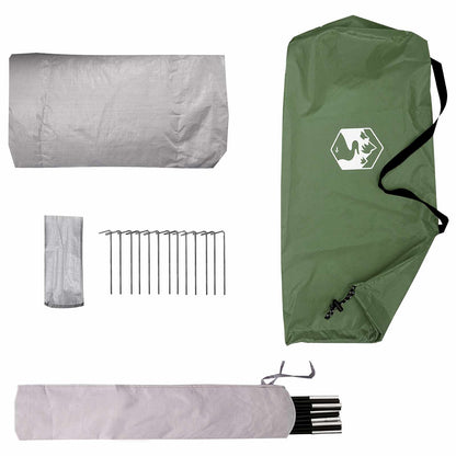 Backpacking Tent 4-Person Green 185T Polyester with PU Coating