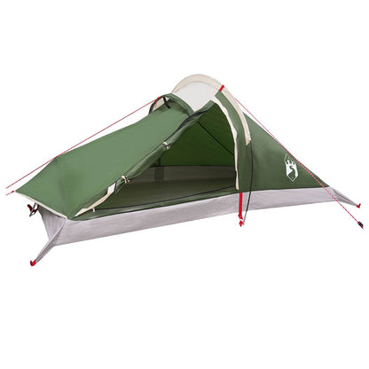 Backpacking Tent 4-Person Green 185T Polyester with PU Coating
