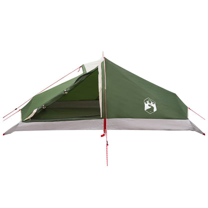 Backpacking Tent 4-Person Green 185T Polyester with PU Coating