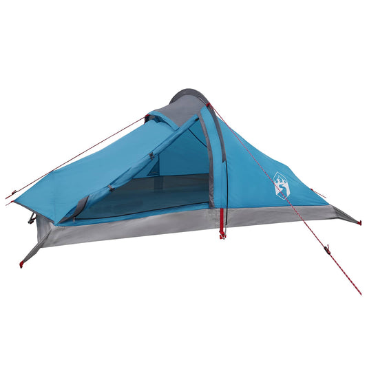 Backpacking Tent 4-Person Blue 185T Polyester with PU Coating