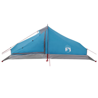 Backpacking Tent Blue 4-Person 185T Polyester with PU Coating
