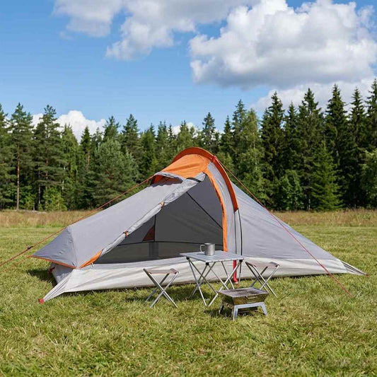 Backpacking Tent 4-Person Grey and Orange