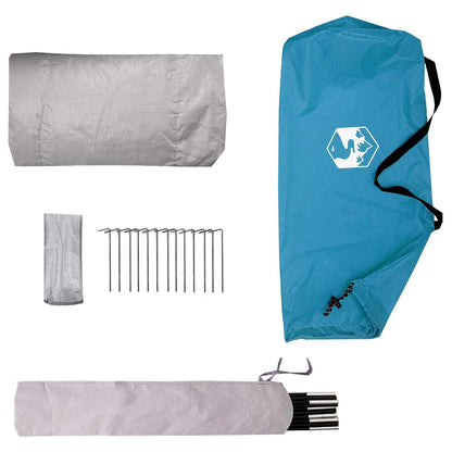 Backpacking Tent 2-Person Blue 185T Polyester with PU Coating