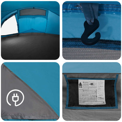 Backpacking Tent 2-Person Blue 185T Polyester with PU Coating