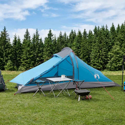 Backpacking Tent 2-Person Blue 185T Polyester with PU Coating