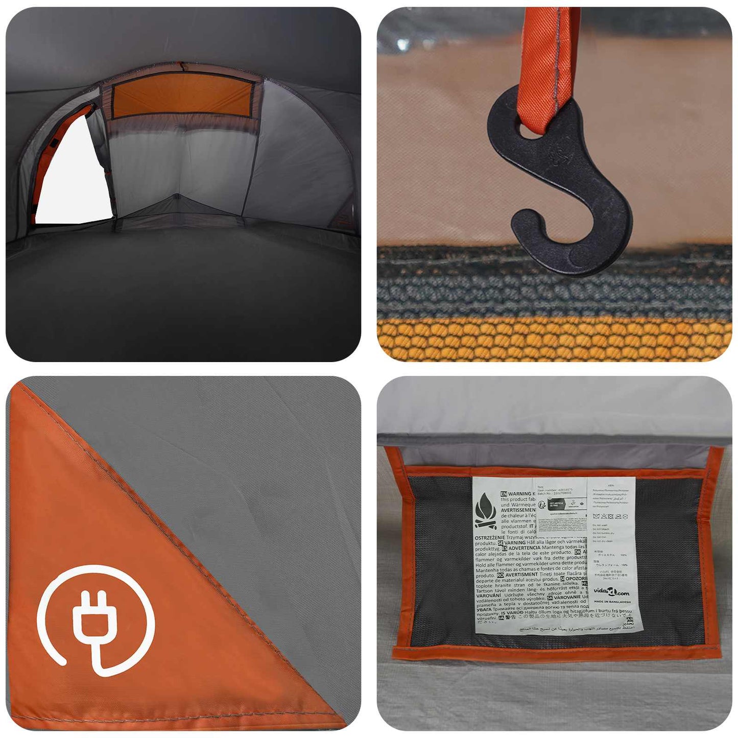 Backpacking Tent 2-Person Grey and Orange