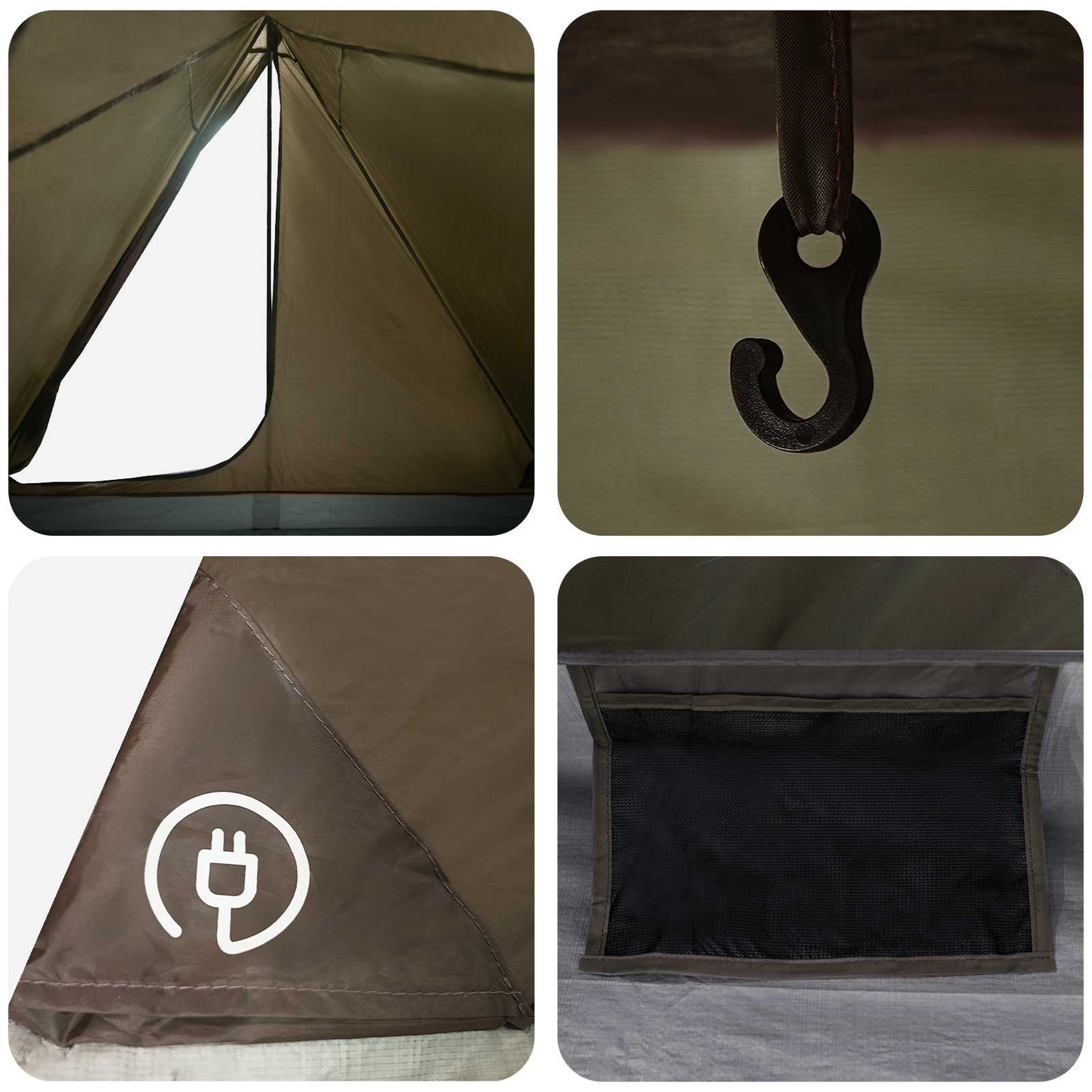 Backpacking Tent 2-Person Brown and Grey