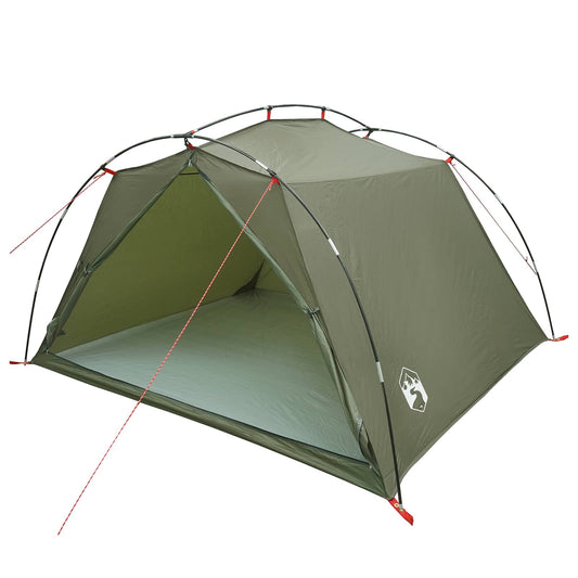 Tunnel Tent 4-Person Olive Green 185T Polyester with PU Coating