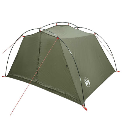Tunnel Tent 4-Person Olive Green 185T Polyester with PU Coating