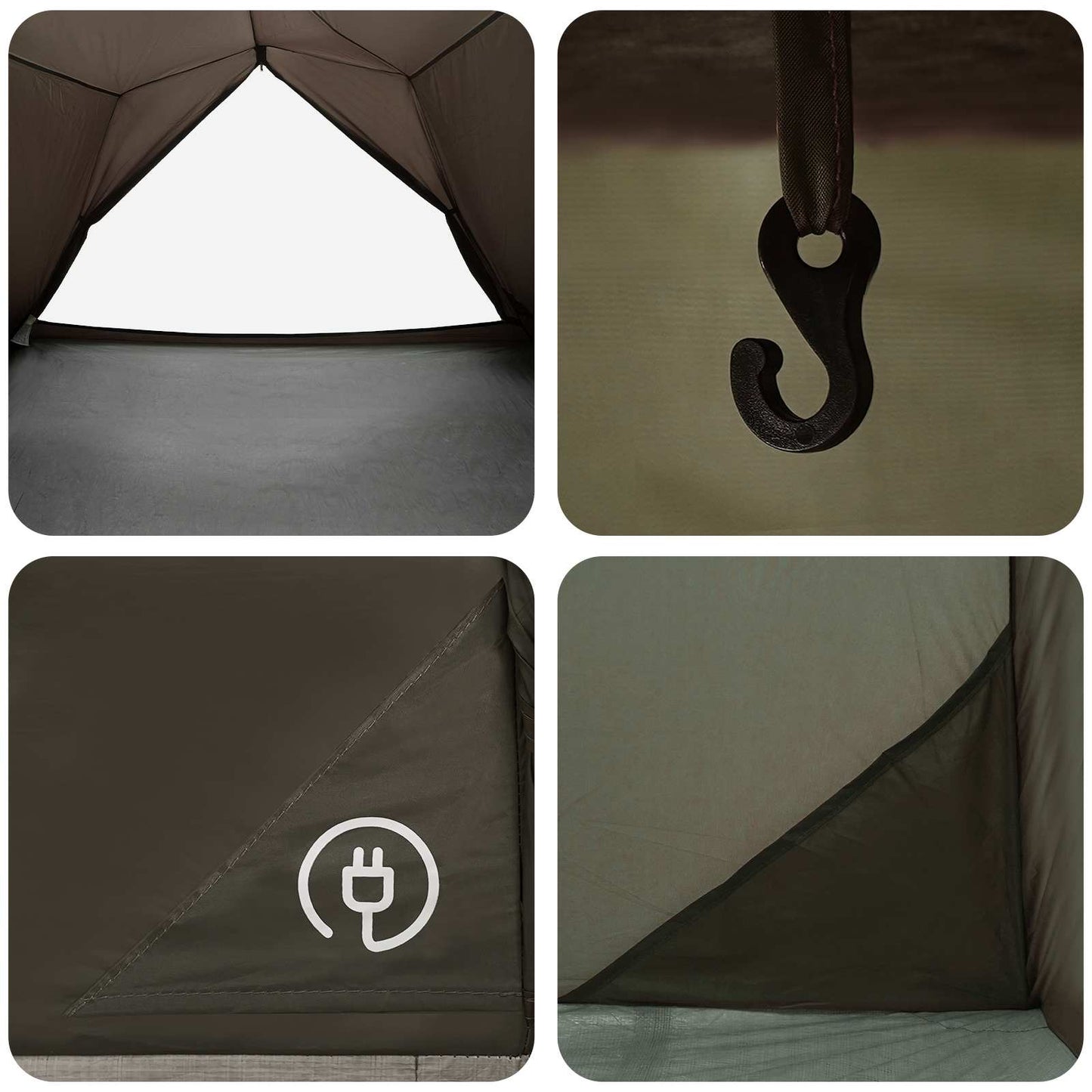 Tunnel Tent 4-Person Brown and Grey