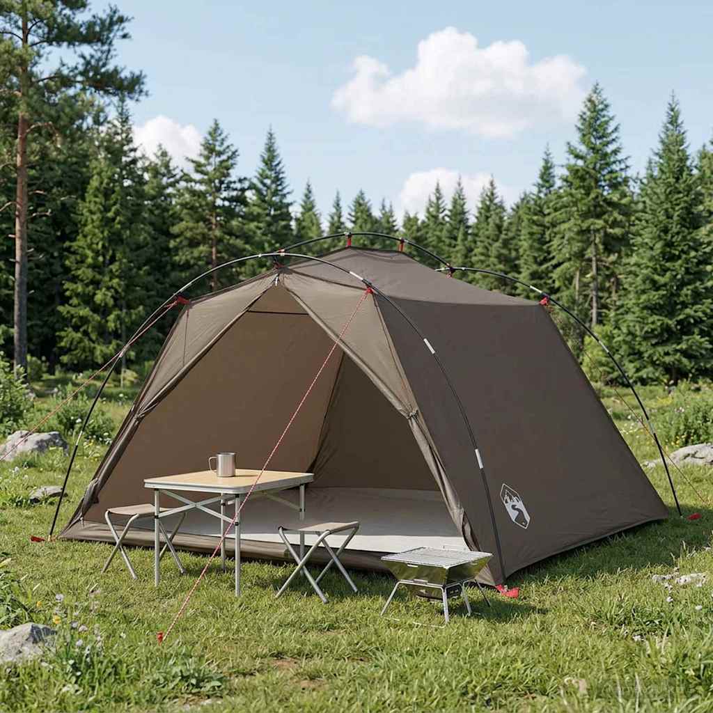Tunnel Tent 4-Person Brown and Grey