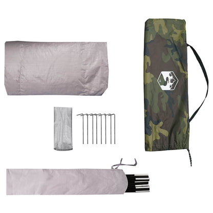 Tunnel Tent 4-Person Camouflage 185T Polyester with PU Coating