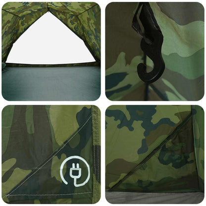 Tunnel Tent 4-Person Camouflage 185T Polyester with PU Coating