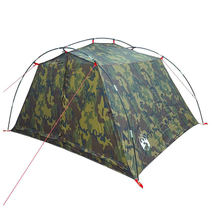 Tunnel Tent 4-Person Camouflage 185T Polyester with PU Coating