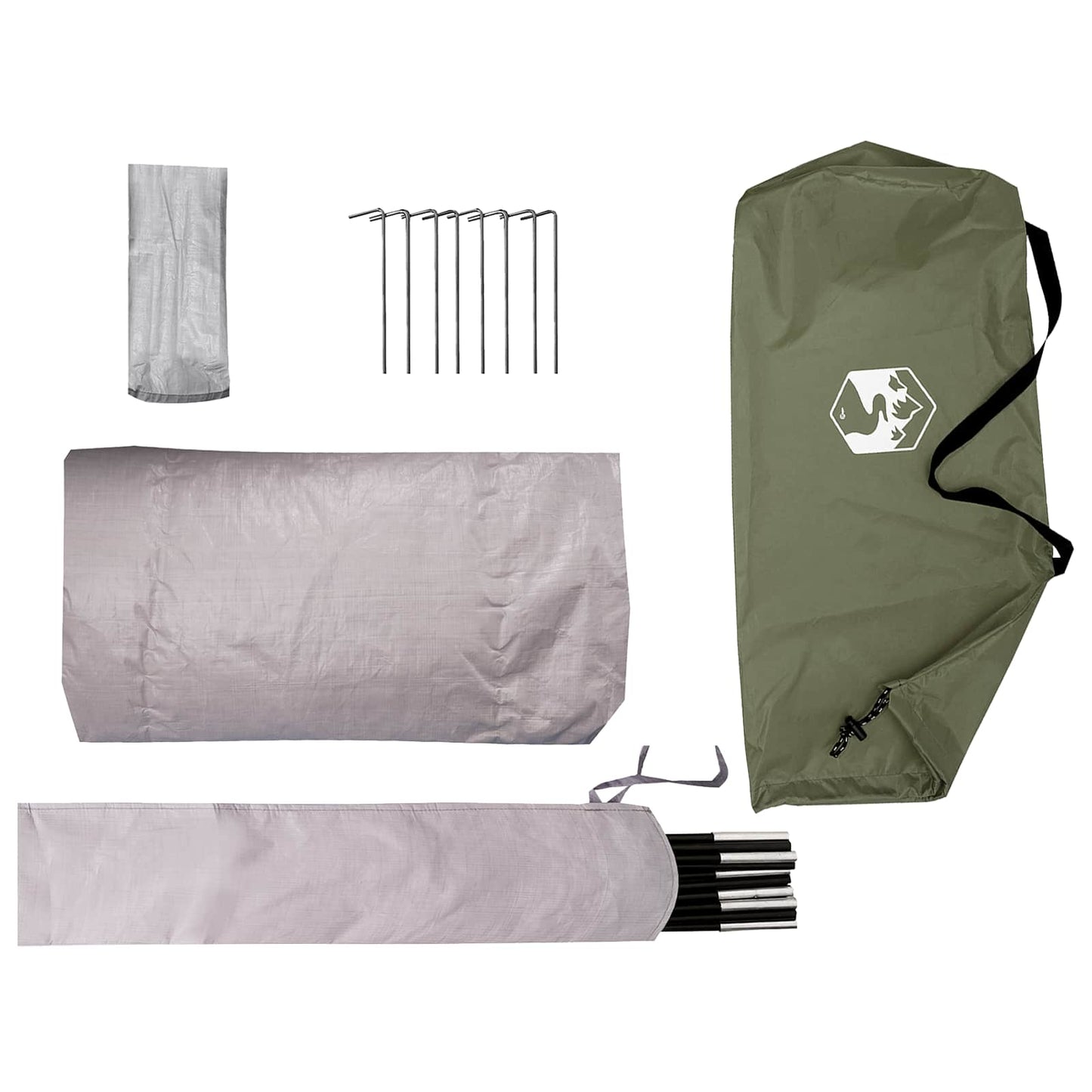 Tunnel Tent 2-Person Olive Green 185T Polyester with PU Coating
