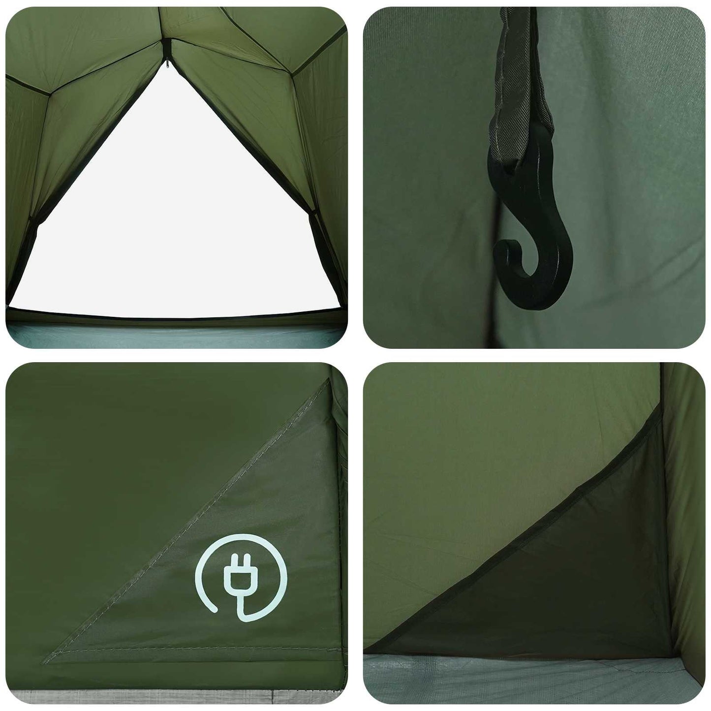 Tunnel Tent 2-Person Olive Green 185T Polyester with PU Coating