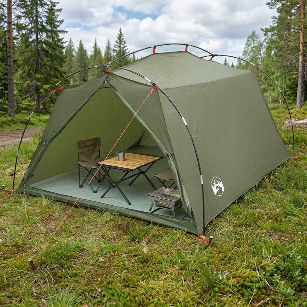 Tunnel Tent 2-Person Olive Green 185T Polyester with PU Coating