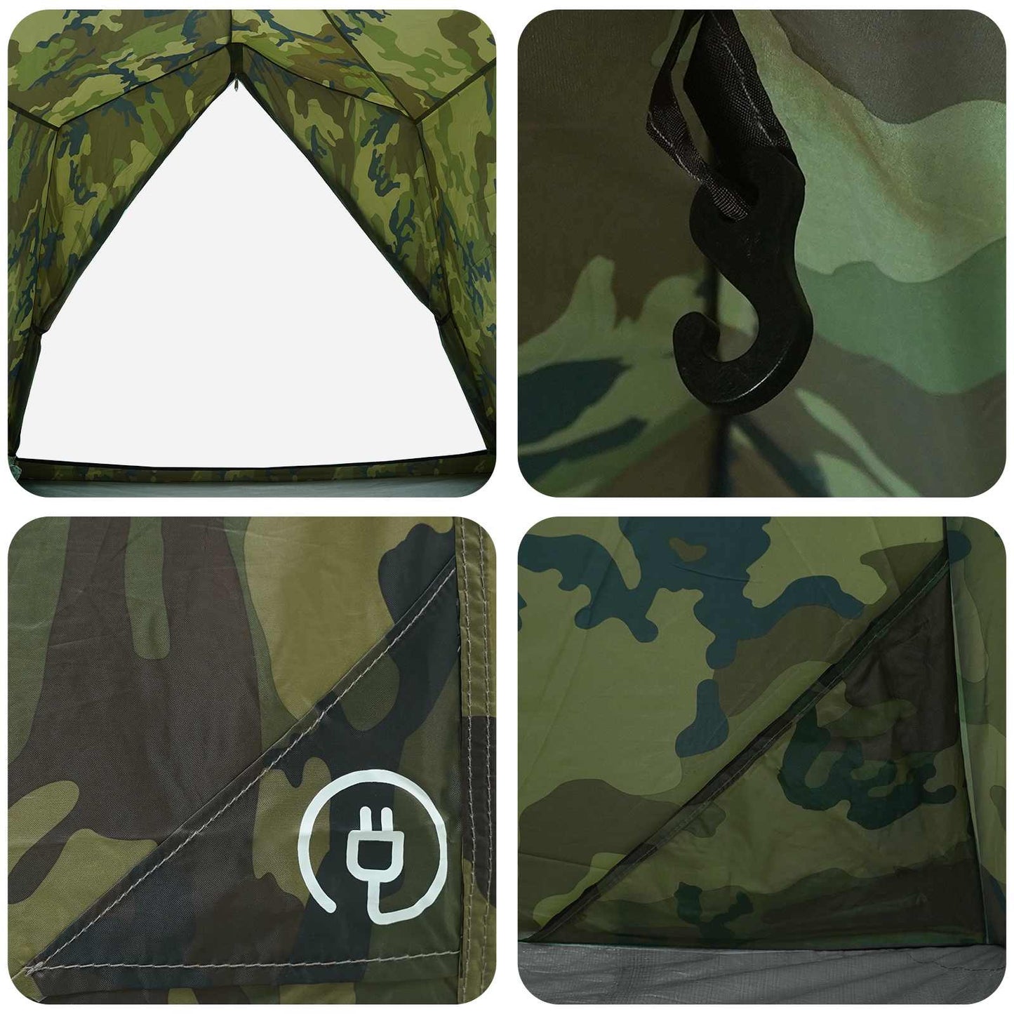 Tunnel Tent 2-Person Camouflage 185T Polyester with PU Coating