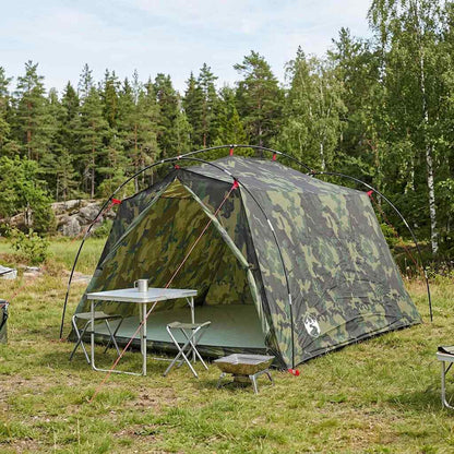 Tunnel Tent 2-Person Camouflage 185T Polyester with PU Coating