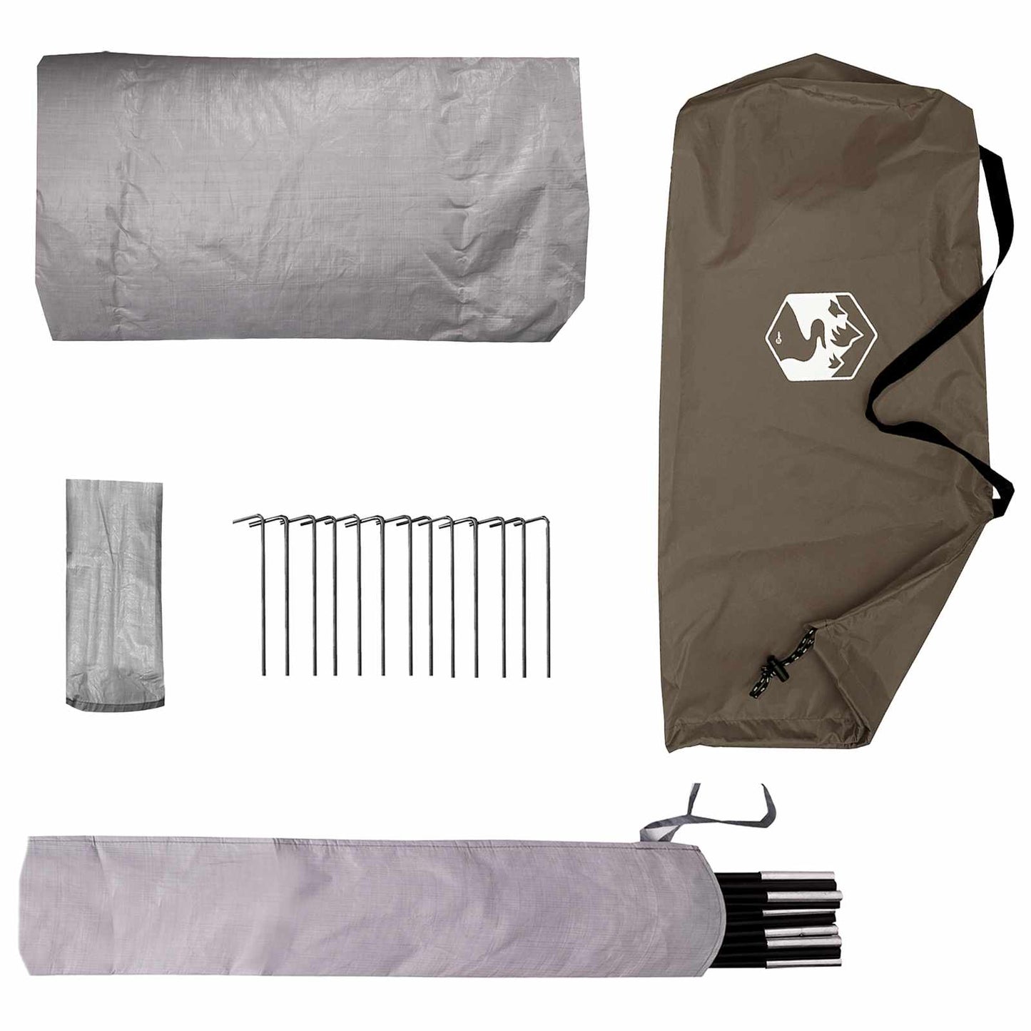 Backpacking Tent 4-Person Brown and Grey