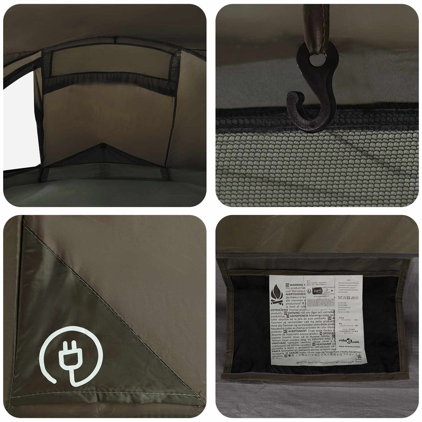 Backpacking Tent 4-Person Brown and Grey