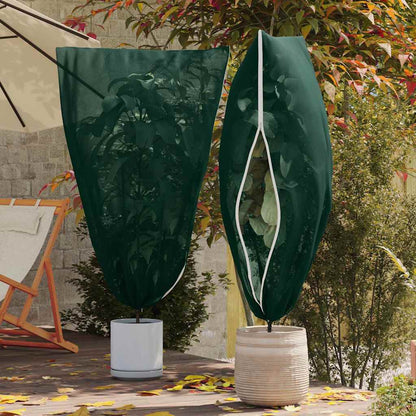 Frost Protection Plant Fleece Covers 5 pcs Green 1.55 x 1.55 m