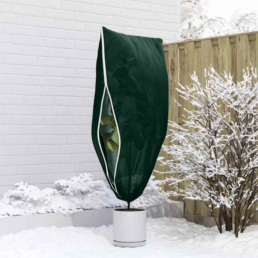 Frost Protection Plant Fleece Covers 5 pcs Green 1.55 x 1.55 m