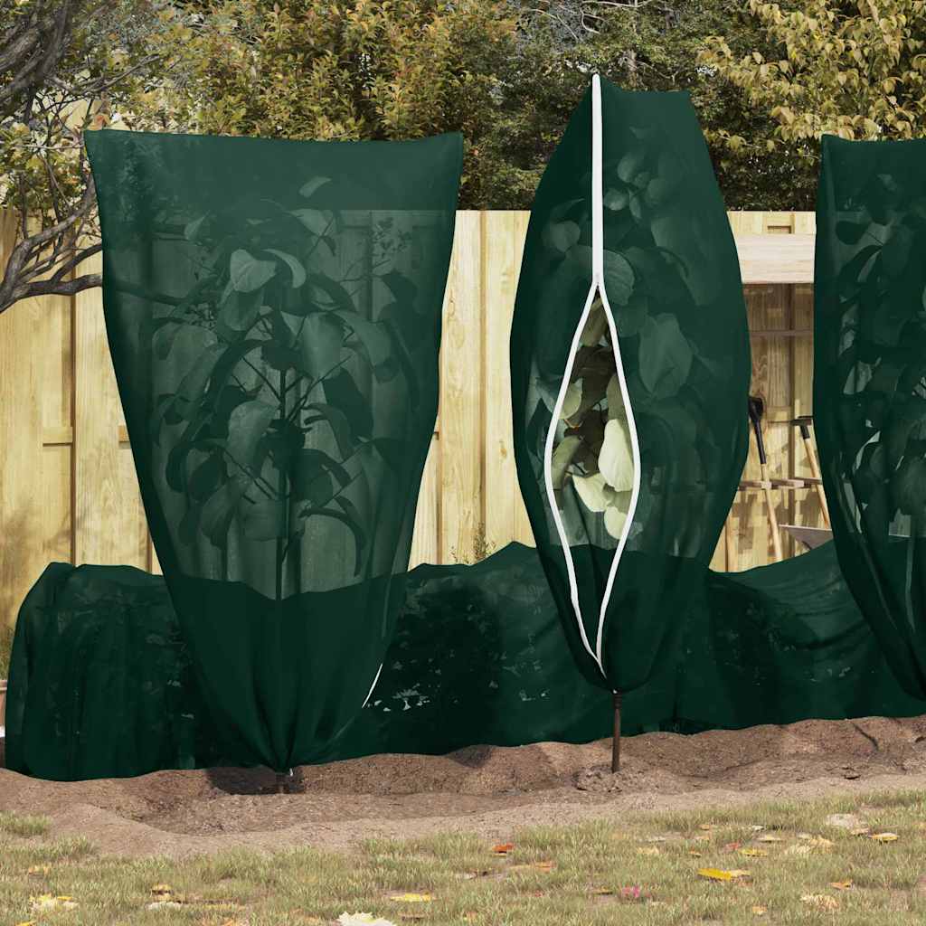 Frost Protection Plant Fleece Covers 5 pcs Green 1.55 x 1.55 m