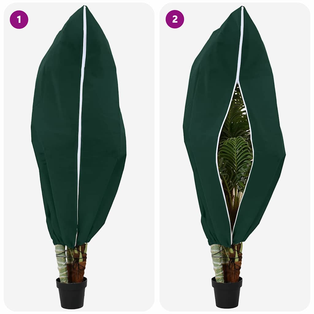 Frost Protection Plant Fleece Covers 5 pcs Green 1.55 x 1.55 m
