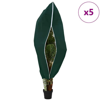 Frost Protection Plant Fleece Covers 5 pcs Green 1.55 x 1.55 m