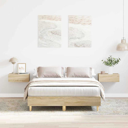 Bed Frame Sonoma 137 x 190 cm Engineered Wood