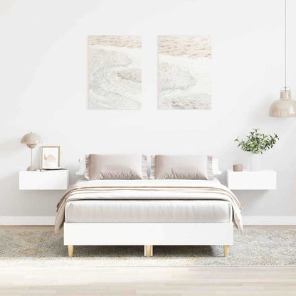 Bed Frame White 137 x 190 cm Engineered Wood