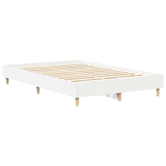 Bed Frame White 137 x 190 cm Engineered Wood