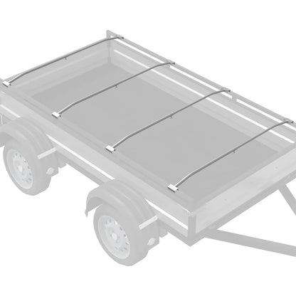 Tarpaulin Bracket for Trailers 4 pcs Silver 100-145 cm Aluminum
